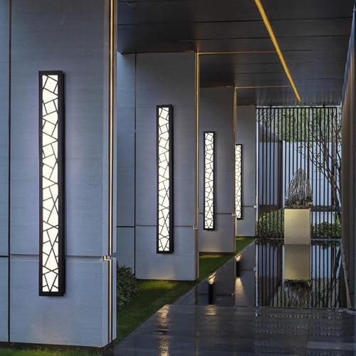 Applique murale extérieure LED en aluminium au design architectural long pour terrasse moderne
