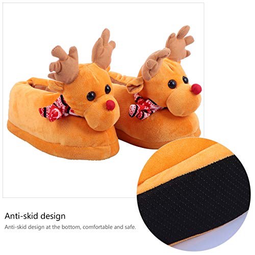 Pantufa de Natal KesYOO de pelúcia com alce aconchegante para o inverno para adultos, casal, calçado