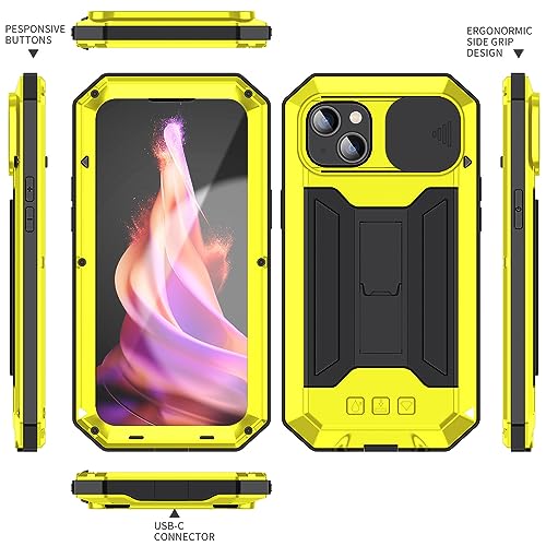 Protection objectif iPhone 15 Plus coque Gorilla antichoc aluminium jaune - 2