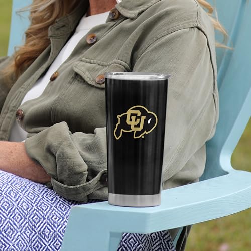 Image of Logo Brands 20 oz Powder Coat Tumbler- Insulated Tumbler with Lid for Water, Iced Tea or Coffee, Smoothie and More