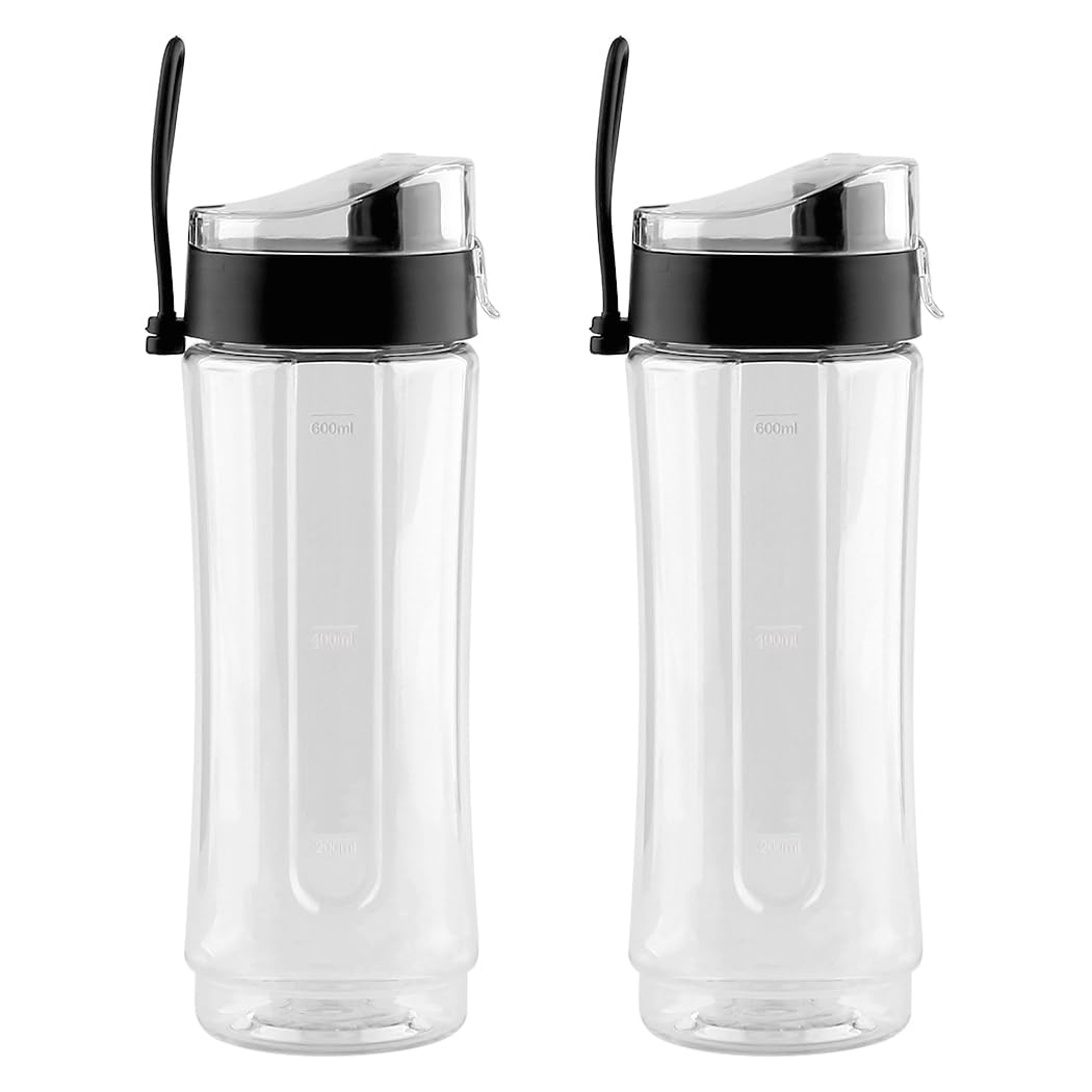 Anbige Replacement Parts Sports Bottle with Spill-Proof Lid,Compatible with Oster MyBlend Plus Personal Blender (2 20oz + 2 lids)