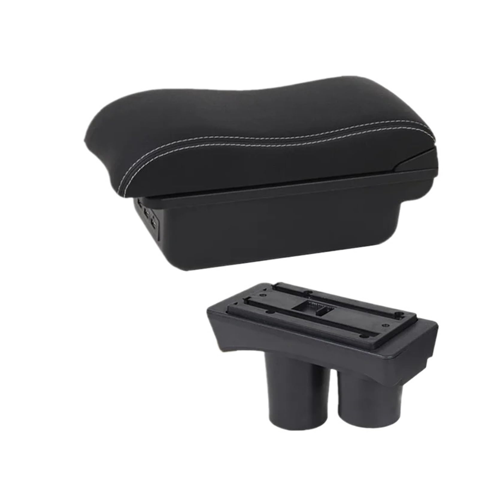 UMDJJU For Citroen C2 For C3 Car Armrest Box Storage Interior Parts Retrofit Accessories Car Centre Console Armrest Box(B2 Black white 3USB)