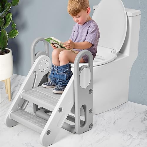 Foldablestepstoolforbathroomsinktoddleradjustable3stepsstoolwithhandleskidsstepstoolforkitchencountertoiletpottytrainingantiskipnurserysteppingladderstanding Urban Country Home Decor Foldable step stool for bathroom sink toddler adjustable 3 steps stool with handles kids step stool for kitchen counter toilet potty training anti skip nursery stepping ladder standing urban country home decor