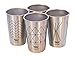Healthy Human Stainless Steel Cups - 16oz (4 Pack) Ideal Beer Pints, Iced Tea Tumblers, Wine & Water Mugs, Camping Cup - Bar Set. - Line Style