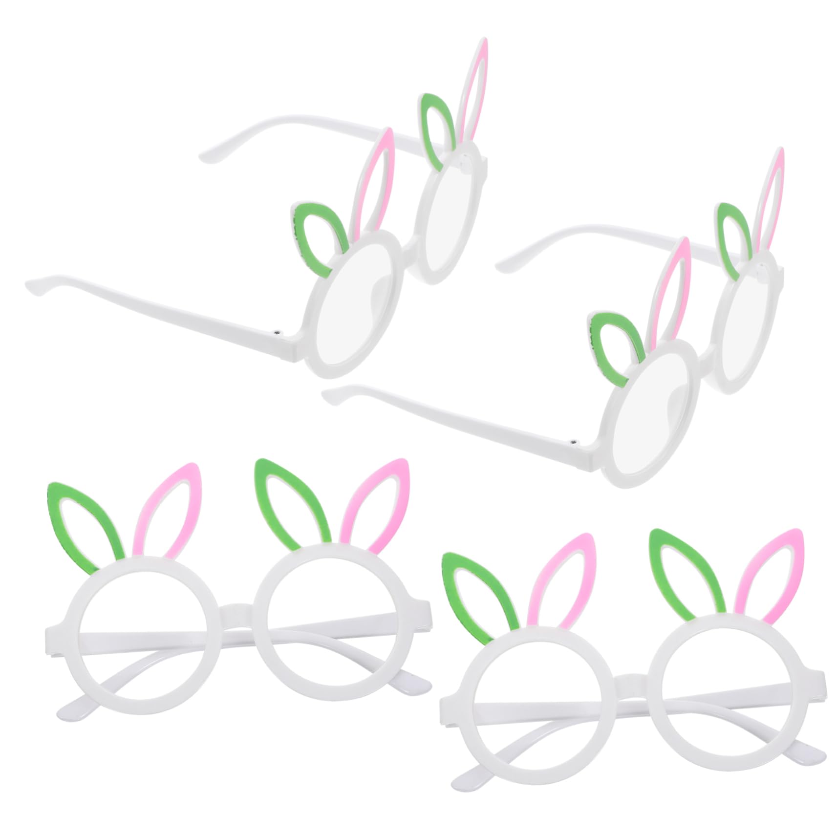 ULDIGI 4pcs Easter Bunny Ear Glasses Frames Glasses for Boys and Girls Party Festival Decorations