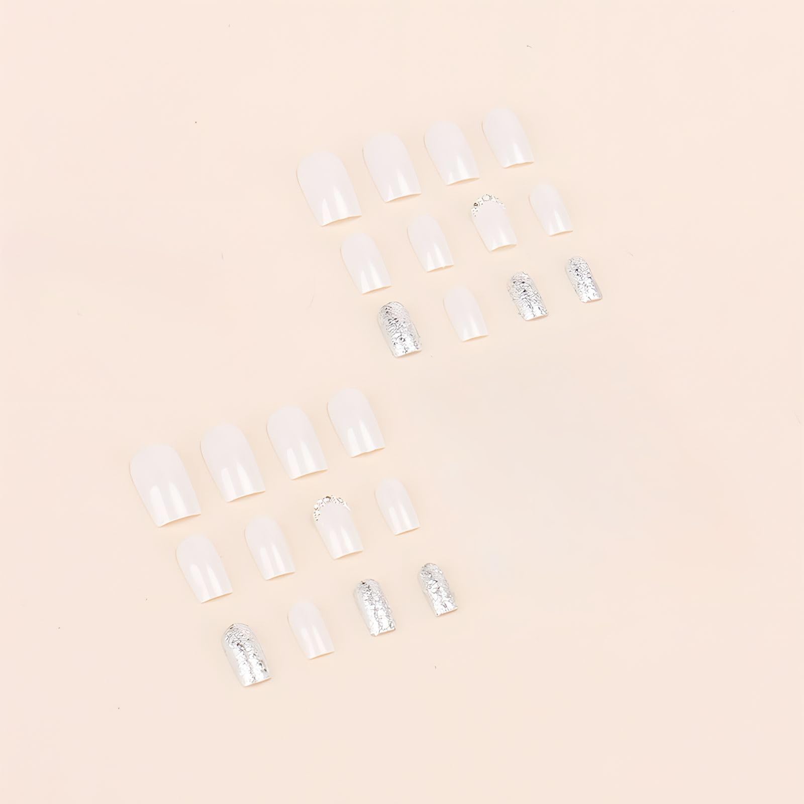 Long French Tip Square False Nails,24 Pcs French False Nails,White Soft Gel Fake Nails for Nail Extension for Women Girls Nail Art - Image 2