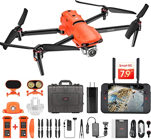 Autel Robotics EVO II Pro Enterprise V2 Bundle, 1"CMOS Sensor 6K UAV, 42Mins Flight Time, ADS-B Receiver&Data Encryption, 360°Obstacle Avoidance, EVO 2 Pro Enterprise with Smart Controller&Expanded Accessories Fly More Combo for Public Safety/ Traffic Supervision/ Mapping/ Power Inspection/ Searching etc, Ver. 2