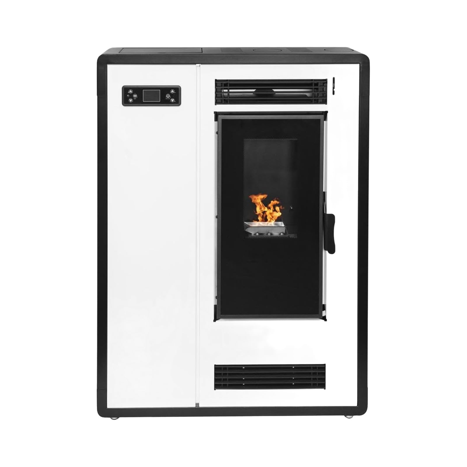 EIDER BIOMASA Estufa Pellets Canalizada SLIM PLUS – 7,98 kW – Fondo 24 cm – Slim – Hasta 185 m³ – Canalizable – Tolva 13 kg – Programable – Clase A+
