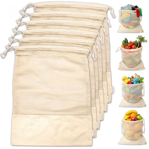 LEAFICO Reusable Cotton Mesh Produce Bags