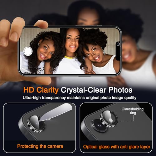 Image of Wiaocit 3 Pack Tempered Glass Privacy Screen Protector for iPhone 16e /iPhone 17e with 3 Pack Camera Lens Protector, 9H Hardness, Bubble Free, Case Friendly