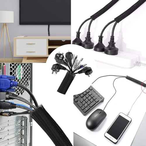 Kit organizador de gestión de cables de 319 piezas, incluye clips adhesivos, correas reutilizables y bridas de nailon negras miniatura 7