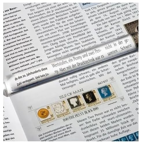 Lupa Régua de Aumento 3x, Leitura e Desenho, 15 cm, Branca e Preta