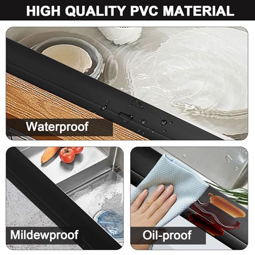 bechoanigel Sockelleiste Selbstklebend,50mm x 20mm x 12m Weichsockelleiste Selbstklebend PVC Winkelleiste selbstklebend, Sockelleisten Flexibel für Küche und Bad Geeignet(Schwarz)﻿﻿