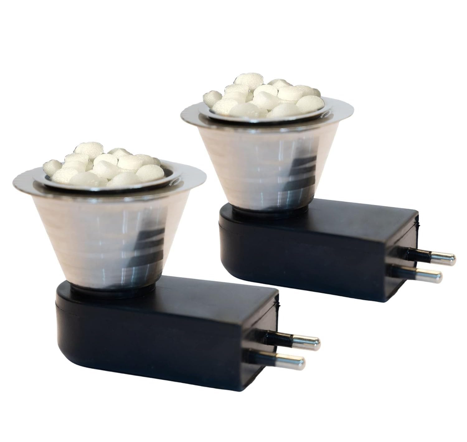 PANCA Steel Kapoor Dani Set of 2 Night Camphor Diffuser, Bakhoor Burner Electric Incense Burner,Dhoop Dani for Office, Home(2)