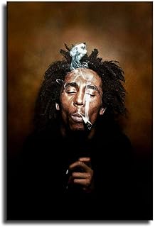 Bob Marley Smoke Relax Poster su tela e arte da parete stampa moderna famiglia camera da letto Decor poster