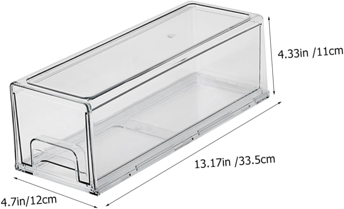 Drawer Style Refrigerator Storage Bin 10-Piece Airtight Food Organizer Set for Fruits and Vegetables Stackable Freezer Containers Lids for Kitchen Organization