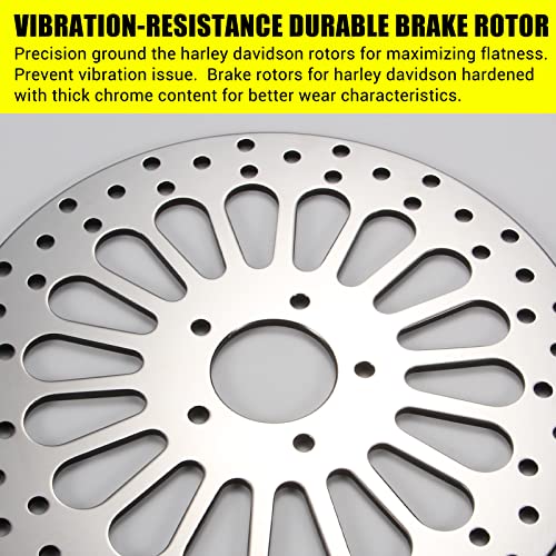 Cruianar 2 Pieces Front Rotors And 1 Piece Rear Rotor 11.8'' Set Brake Rotor For Harley Davidson Touring Models,Electra Glide,Road Glide,Road King,Trike Street Glide,Ultra Limited,Mirror Polished #TOP5