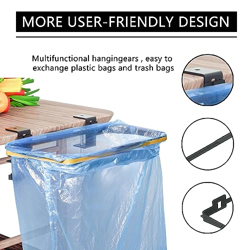 Image of mumisuto Trash Bag Holder, Over The Cabinet Trash Bag Holder for Kitchen, Stainless Steel Under Sink Bag Holder, Garbage Bag Holder for Kitchen, Cabinet, Camping, Picnics (Without Garbage Bag)