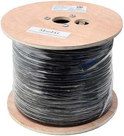 MarsLG 12AWG 2-Conductor 12/2 Black Stranded Copper Low-Voltage Direct Burial Landscape Lighting Wire ETL-Listed, 500-ft, 2321-500ft
