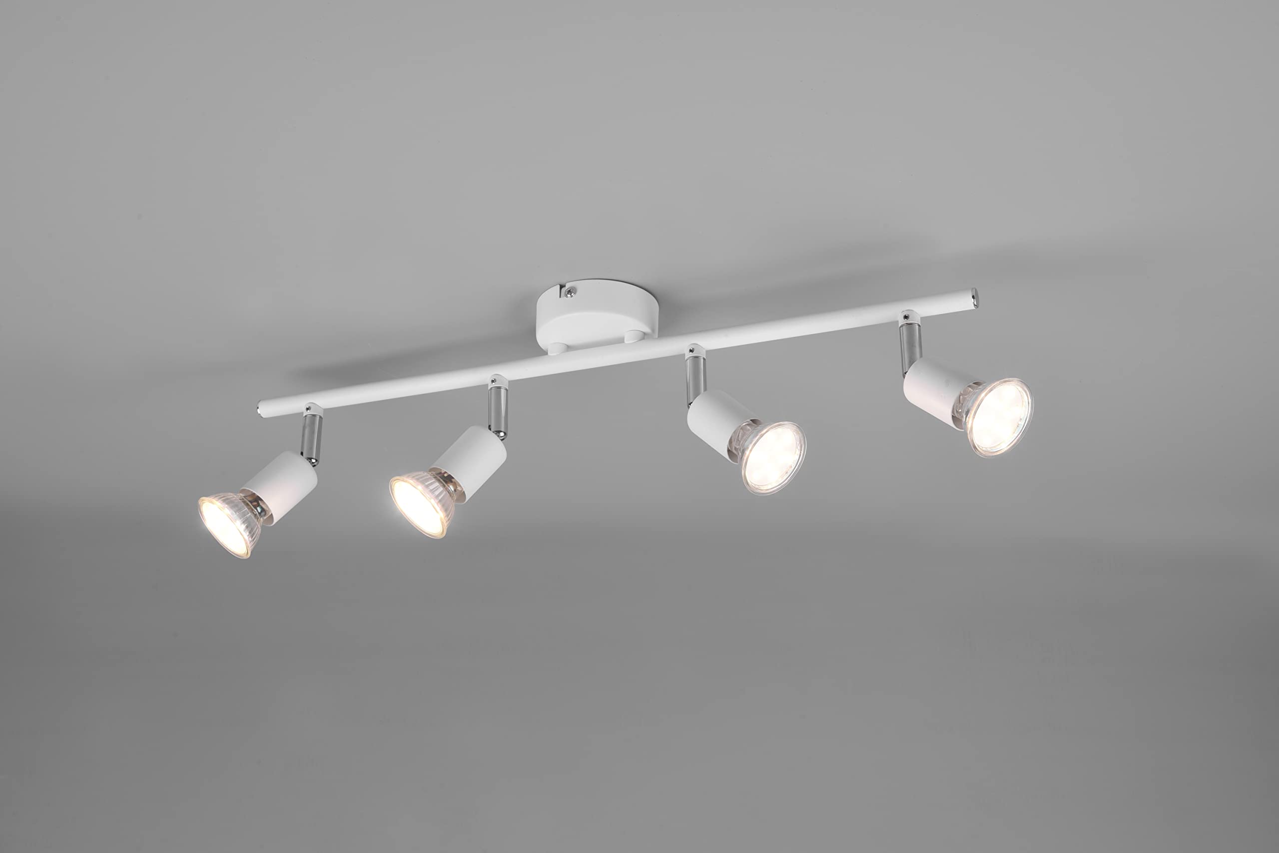 Trio Lighting R80914031 Foco Sin Bombillas, Blanco Mate, Barra con 4 Luces GU10