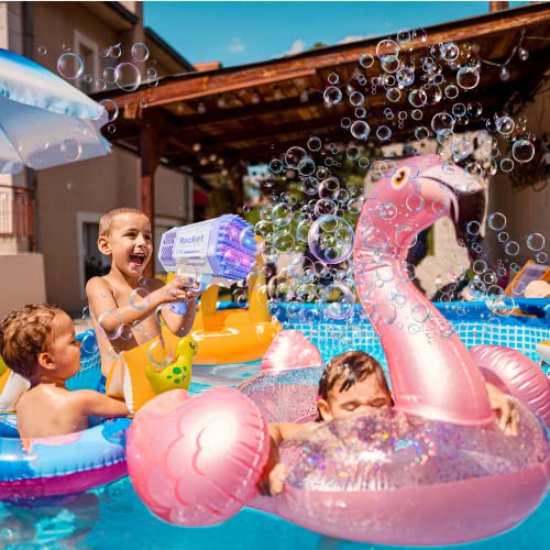 69 Holes Rocket Bubble Gun, Bubble Machine Gun Toy With 6 Bottles Bubble Solution, Big Bubbles Guns Toys For Kids Adults Wedding Party Christmas Birthday Present Idea Gift (Purple) #TOP3