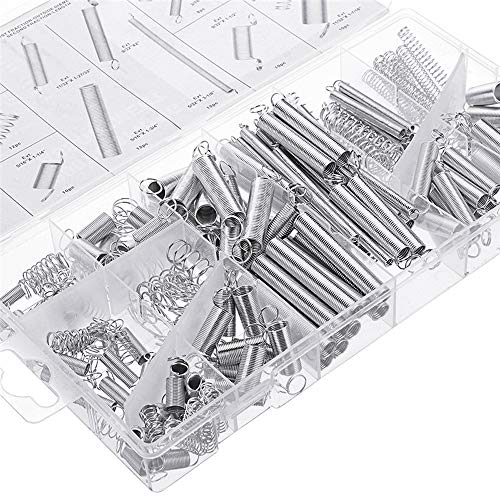 NOVSIX 200 Stks Zink Plated Compressie en Verlenging Veren Assortiment Kit Industrie Veren Set