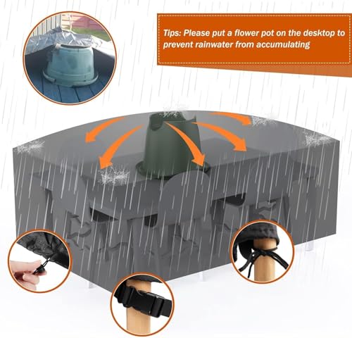 Housse table et chaise de balcon grande bâche de protection imperméable - 7