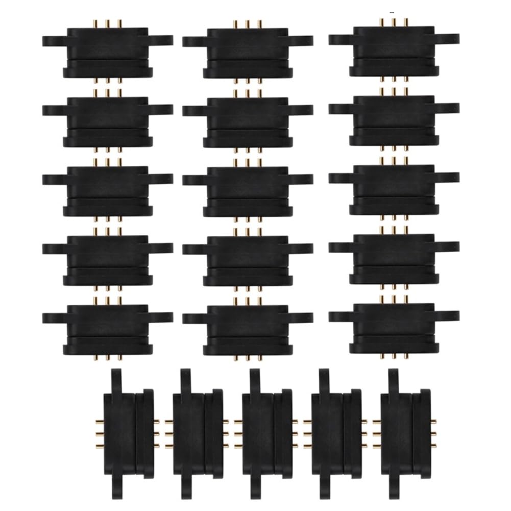 20 paia di connettori Pogo magnetici a molla a 3 pin, 3 posizioni, da 2,3 mm, fori incrociati, sonda , parti di ricambio accessori