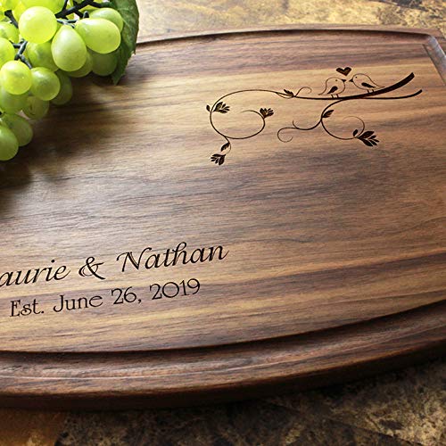Personalized Wood Engraved Cutting Board (Love Birds Design No.407) #TOP10