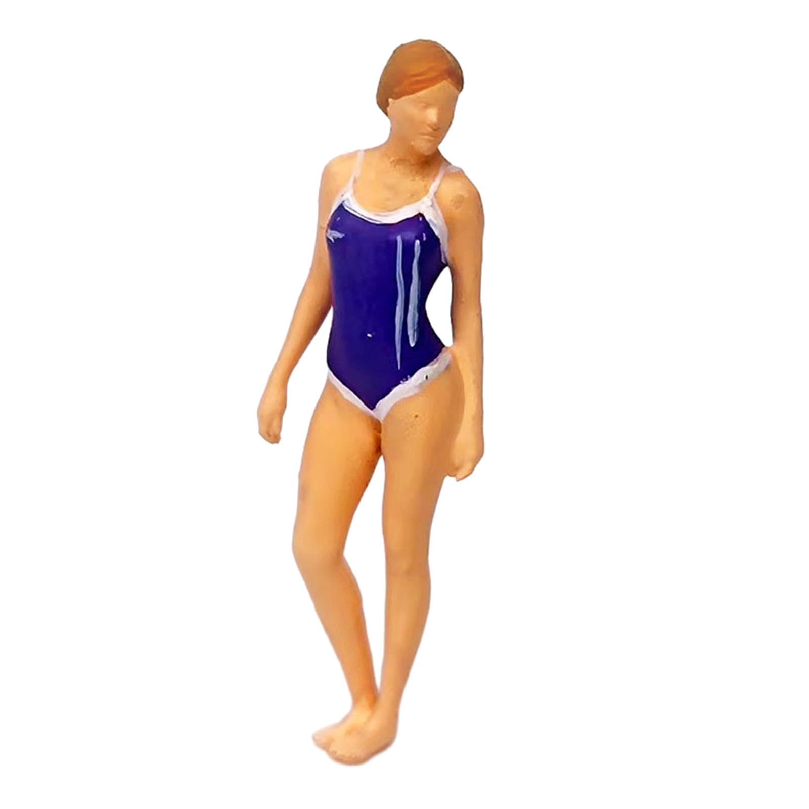 Figurines miniatures en résine bleue pour création de décor de maquette