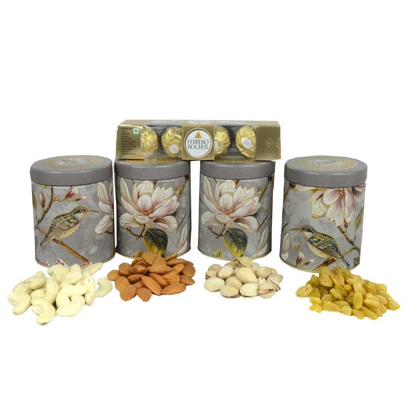 Image of NUTRI MIRACLE Rakhi Gift Box Featuring Handpicked Nuts and Chocolates | Return Gift for Wedding Guests with Dry Fruits and Chocolate Touch