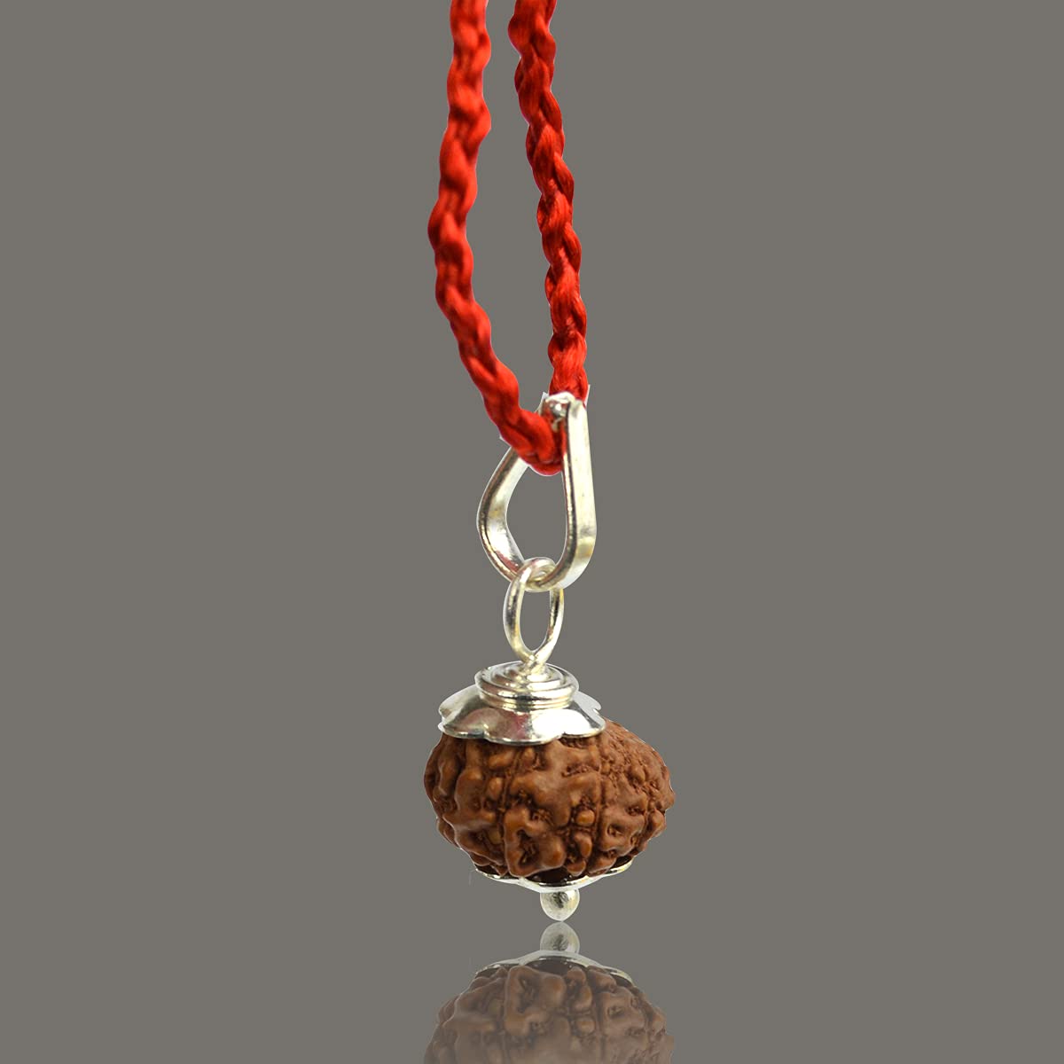 Reiki Crystal Products Certified 4 Mukhi Rudraksha Four Faced Pendant Locket (Brown) for Unisex Adult 4