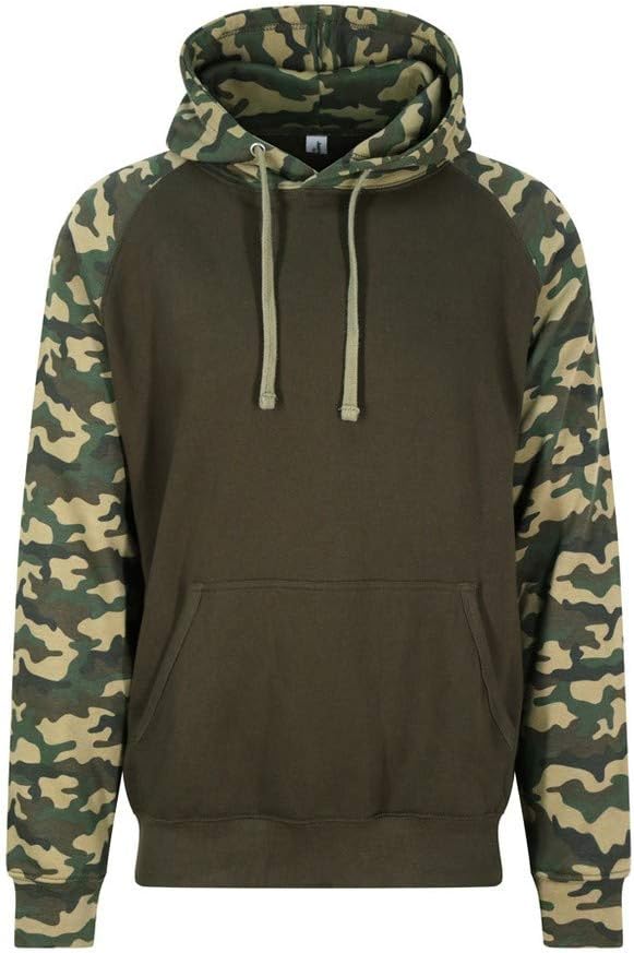 Awdis Just Hoods Adults Unisex Two Tone Hooded Baseball Sweatshirt/Hoodie (L) (Jet Black/Gold)