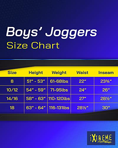 Ixtreme Boys' Sweatpants - 4 Pack Active Tech Fleece Jogger Pants With Pockets (Size: 8-18), Size 14-16, Charcoal/Black/Dusty Blue/Frost #TOP6