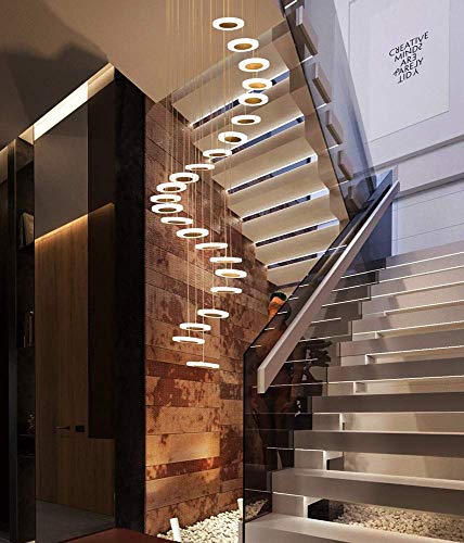 Lustre suspension LED moderne pour cage d'escalier luminaire suspendu grand salon et grand hall