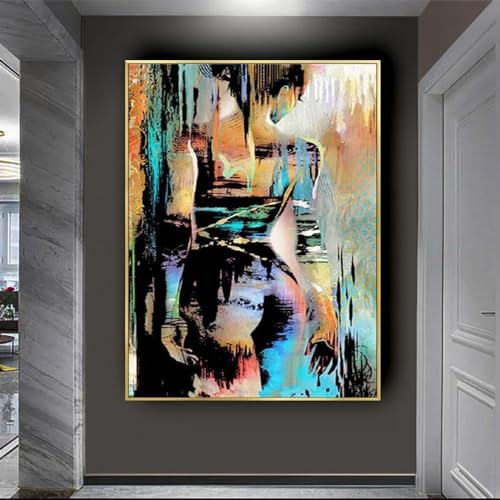 Peinture à l'huile abstraite murale pour salon moderne et grand tableau de salle de mariage