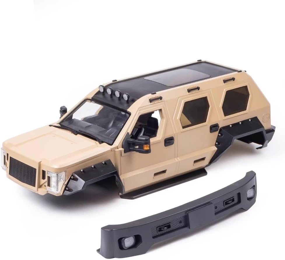 1/10 RC Crawler Hard Body Shell Kit,324mm Wheelbase Hard Plastic Off-Road Body Shell George Patton for 1/10 RC Truck AXIAL SCX10 TRX-4 (Khaki)