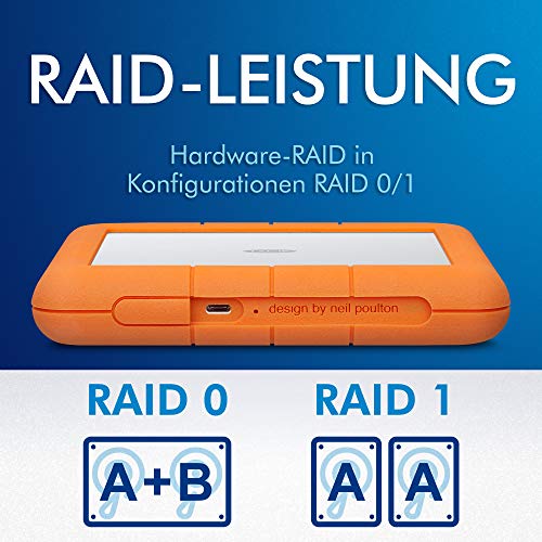 LaCie Rugged Raid Shuttle 8TB Externe Festplatte – Tragbare HDD