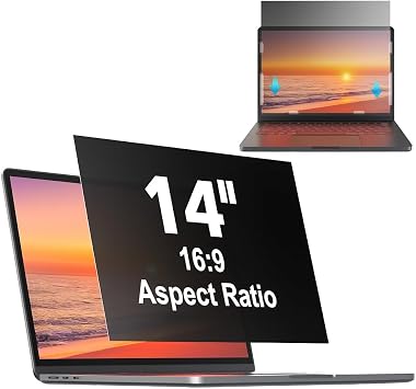 Laptop Privacy Screen 14 inch 169, Laptop Screen Privacy Shield Anti Glare Blue Light, Removable 14" Computer Screen Shield Protector Compatible with Dell Lenovo Hp Acer Asus Thinkpad Envy Xps