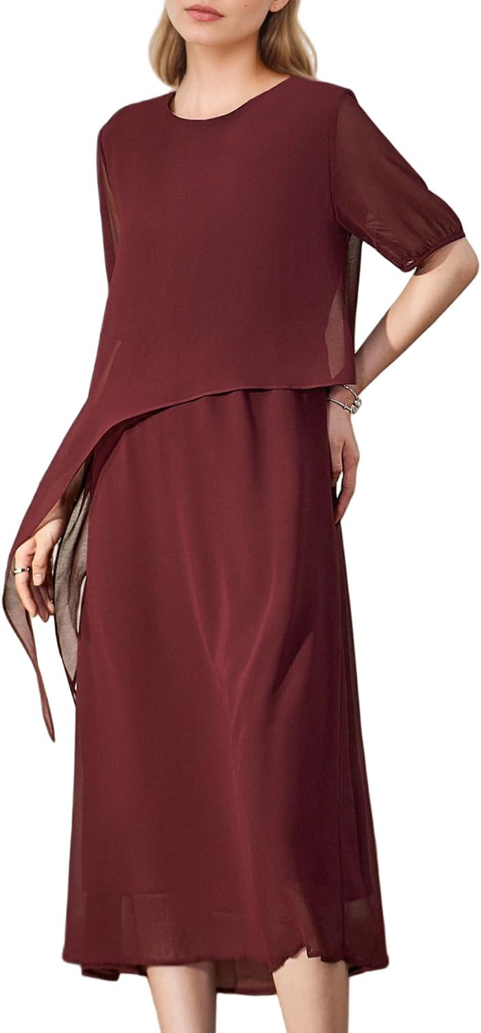 2026 Wedding Guest Dress Red Trendy a-line Dresses for Women Eegant Casual