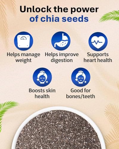 Image of HAPPY HARVEST Raw Chia Seeds | Raw Seeds | Chia Seeds for Eating | Healthy Snacks | Calcium and Protein Rich Seeds (500gm)