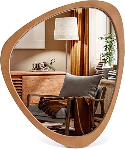 WallBeyond Asymmetrical Decor Irregular Wall Mirror for Entryway, Hallway, Living Room, etc. || 20" H x 25.5" W || Shape: Abstract & Unique Cobblestone