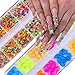 3120Pcs Diamond Nails Rhinestones for Nail Art, HOINCO Colorful Fluorescence Rhinestones for Nails, Multi Shapes Clear AB Flat Back Gemstones for Women Nail Art DIY Craft Jewelry with Tweezers and Pen