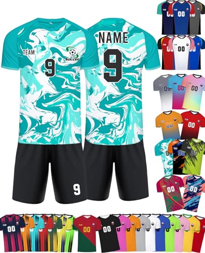 Custom Jersey Soccer with Team Name Number,Personalized Football Shirt Customized Logo Sport Jersey for Men Youth Boys