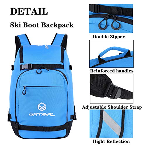 G Gatrial Skiing Boot Bags Ski Backpack Ski Bag Snowboard Boots Travel Bags For Ski Helmet, Goggles, Gloves, Skis, Snowboard & Accessories Blue #TOP4