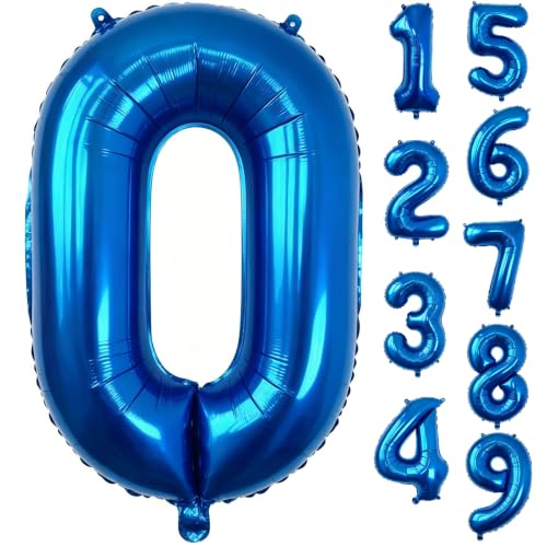 40 Inch Navy Blue Number 0 Foil Balloon for Zero Birthday Party