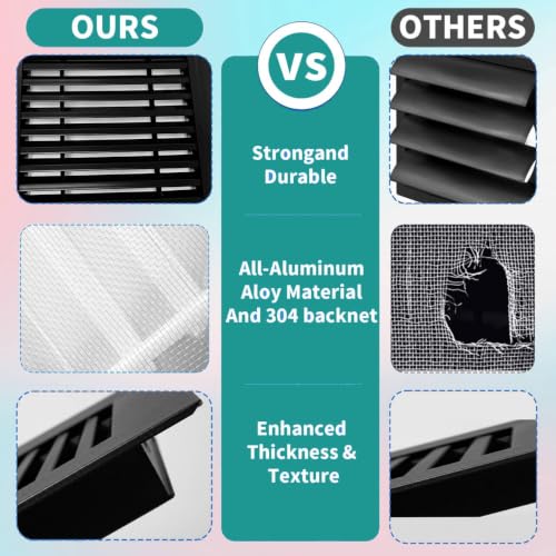 2 Pcs 16" x 16" Gable Aluminum wall Vents for shed loft Windows, with Screens and Screws, for Ventilation of Exterior Doors and Walls Inside Dimensions: 14" x 14" by Durnovty - Used condition - Image 3