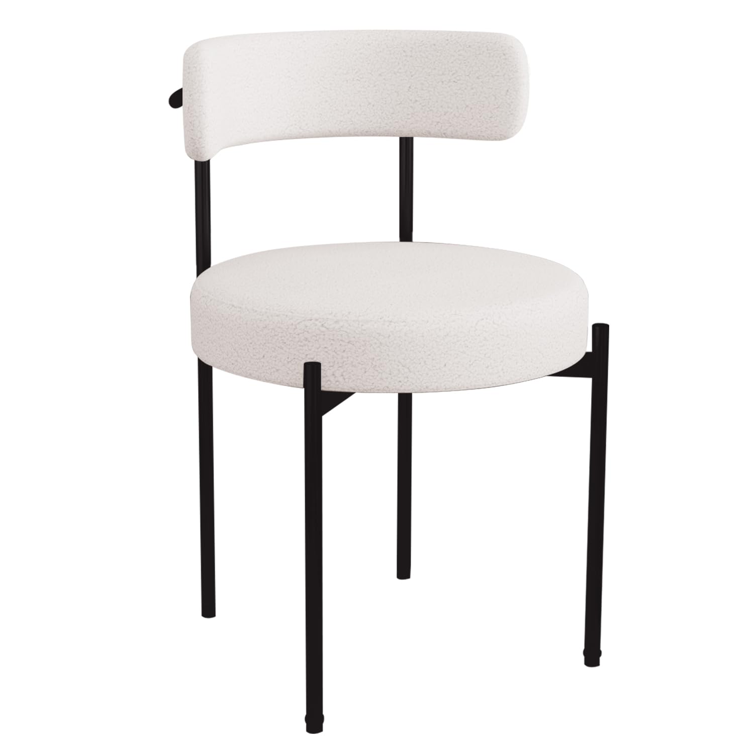 Chaise de bureau sans roulettes, chaise d'appoint confortable pour salon, salle à manger, chambre à coucher, bureau à domicile, chaise rembourrée moderne sans accoudoirs avec pieds en métal