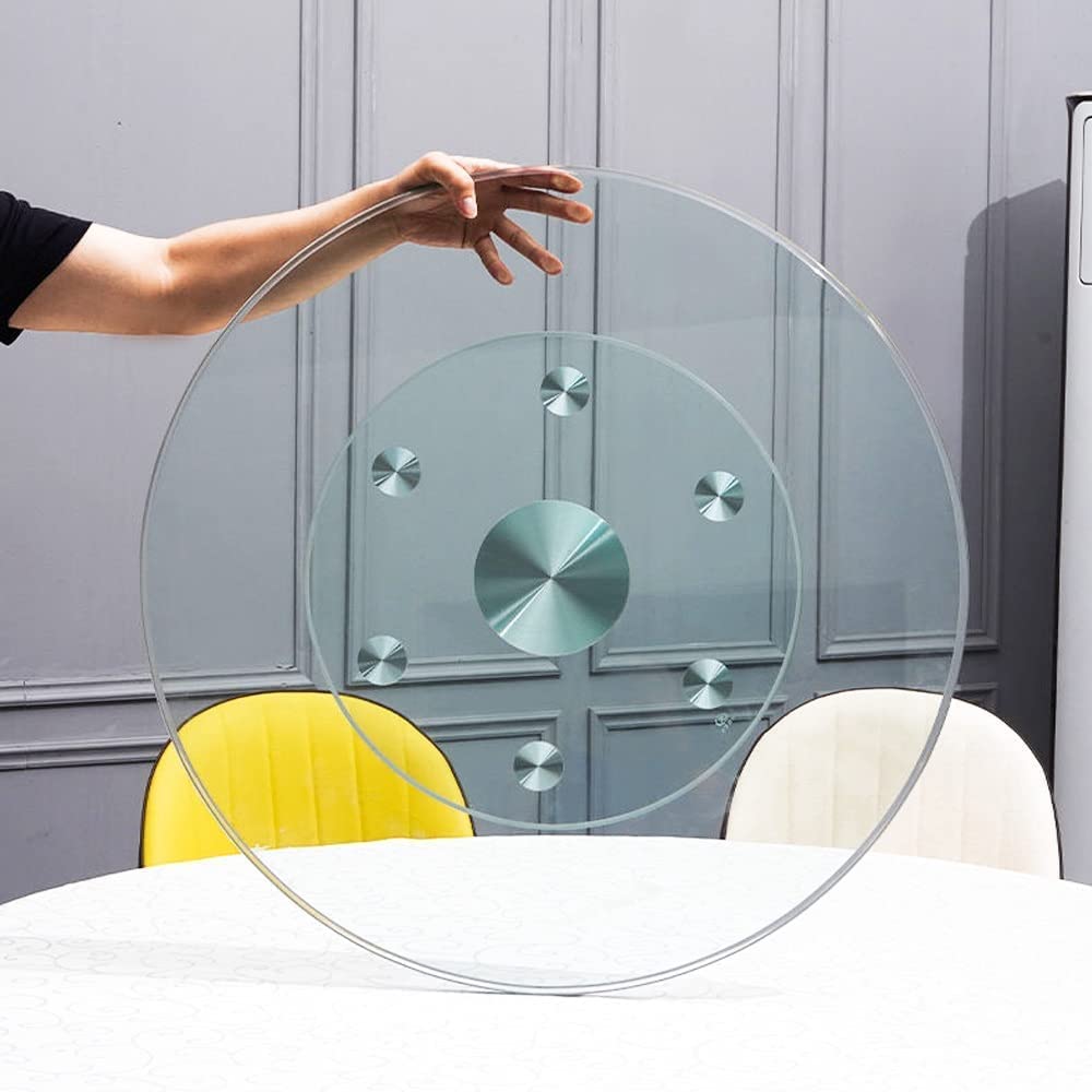 Plateau tournant pivotant Lazy Susan en verre trempé pour plateau de service