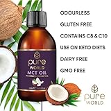 Pure World Natural MCT Coconut Oil 100ML 100% Pure and Undiluted. Premium Quality Coconut Oil. Natural C8 & C10 Vegan - Image 3